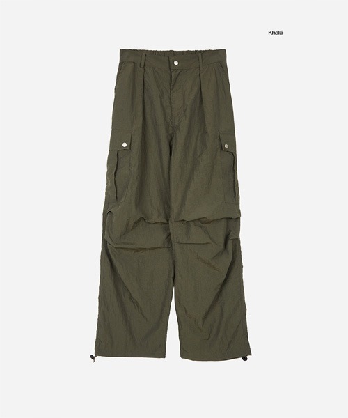 raucohouse(ラウコハウス)の「ナイロンスナップワイドカーゴパンツ(カーゴパンツ・レディース・ブラック/カーキ・S/M)」の7枚目の写真