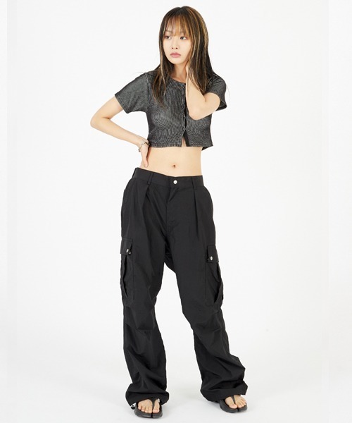 raucohouse(ラウコハウス)の「ナイロンスナップワイドカーゴパンツ(カーゴパンツ・レディース・ブラック/カーキ・S/M)」の17枚目の写真