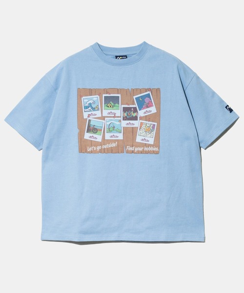 Mountain Mania（マウンテンマニア）の「Mountain Mania/マウンテンマニア　オリジナル天竺 プリントTEE -Hobbies-（Tシャツ/カットソー・メンズ・サックスブルー/ブラック・X-LARGE/LARGE/MEDIUM）」の2枚目の写真