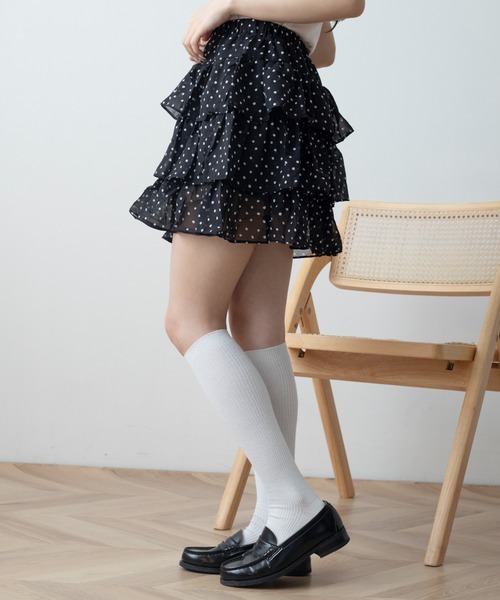 WEGO(ウィゴー)の「WEGO/ドットシフォンスカート(スカート・レディース・ブラック/ホワイト・FREE)」の11枚目の写真
