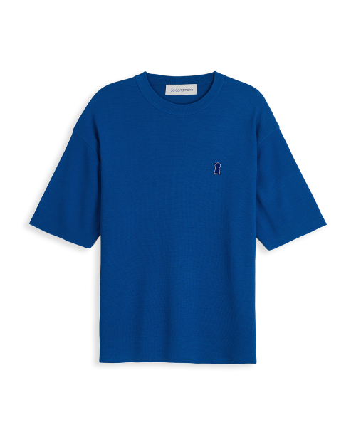 Keiho Rowland Short Sleeve Slim Shirt SAMAR — ночной кобальтово‑синий SEKT006CO.BLUE