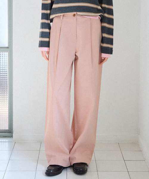 LEFTSEOUL（レフトソウル）の「モダンピンタックワイドパンツ[ライトピンク]（その他パンツ・レディース・ライトピンク・SMALL/MEDIUM）」の2枚目の写真