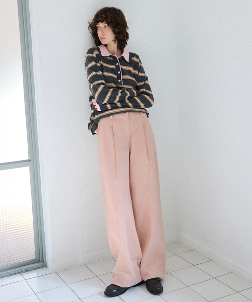 LEFTSEOUL（レフトソウル）の「モダンピンタックワイドパンツ[ライトピンク]（その他パンツ・レディース・ライトピンク・SMALL/MEDIUM）」の3枚目の写真
