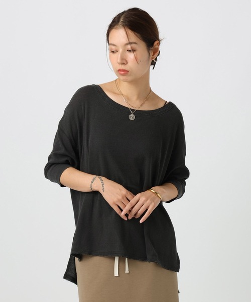BAYFLOW(ベイフロー)の「ピグメントシアーワッフルT(Tシャツ/カットソー・レディース・ブラウン/ライラック/チャコール/オフホワイト・FREE)」の15枚目の写真