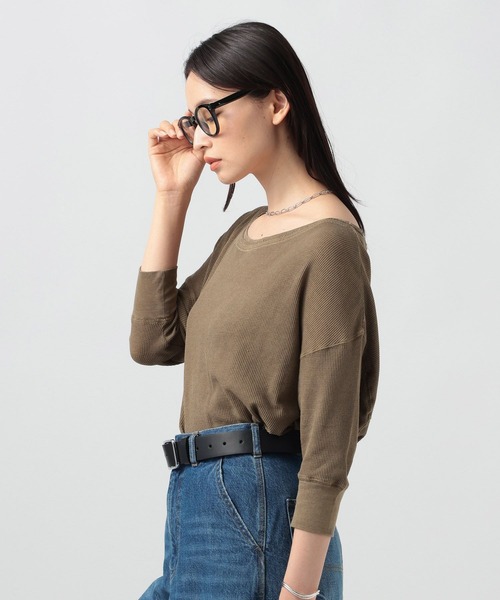 BAYFLOW(ベイフロー)の「ピグメントシアーワッフルT(Tシャツ/カットソー・レディース・ブラウン/ライラック/チャコール/オフホワイト・FREE)」の22枚目の写真