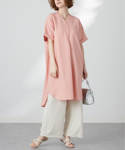 BELLUNA PLUS(ベルーナ)の「夏映え!スキッパー衿ワンピース(ワンピース・レディース・グリーン系/コーラル/ブルー系・LARGE/MEDIUM/X-LARGE)」の13枚目の写真