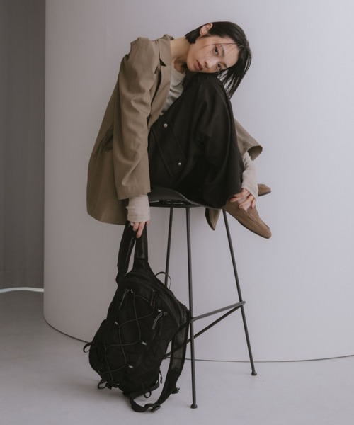 ANF.MUU(アンフムー)の「コードデザインナイロンバックパック(バックパック/リュック・レディース・グレー/ブラック/アイボリー・FREE)」の10枚目の写真