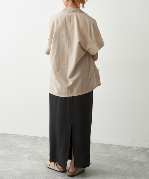 Spick & Span(スピックアンドスパン)の「ライトクロスハーフスリーブジャケット(テーラードジャケット・レディース・ブラック/ベージュ・FREE)」の7枚目の写真