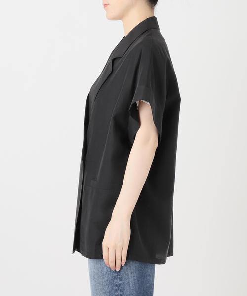 Spick & Span(スピックアンドスパン)の「ライトクロスハーフスリーブジャケット(テーラードジャケット・レディース・ブラック/ベージュ・FREE)」の9枚目の写真