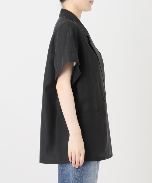 Spick & Span(スピックアンドスパン)の「ライトクロスハーフスリーブジャケット(テーラードジャケット・レディース・ブラック/ベージュ・FREE)」の11枚目の写真