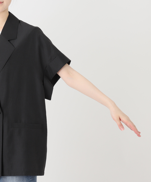 Spick & Span(スピックアンドスパン)の「ライトクロスハーフスリーブジャケット(テーラードジャケット・レディース・ブラック/ベージュ・FREE)」の12枚目の写真