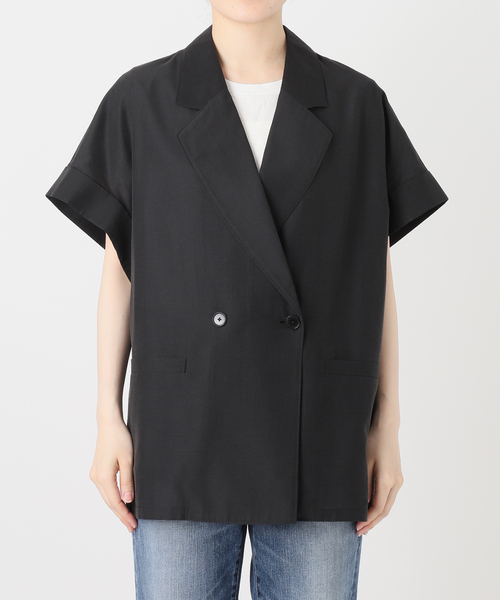 Spick & Span(スピックアンドスパン)の「ライトクロスハーフスリーブジャケット(テーラードジャケット・レディース・ブラック/ベージュ・FREE)」の17枚目の写真