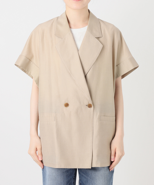 Spick & Span(スピックアンドスパン)の「ライトクロスハーフスリーブジャケット(テーラードジャケット・レディース・ブラック/ベージュ・FREE)」の20枚目の写真