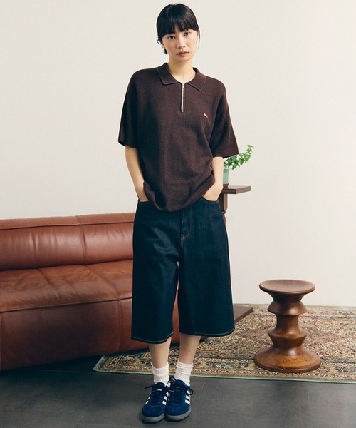 HUF(ハフ)の「AIR FLOW HALF ZIP POLO(ポロシャツ・メンズ・アイボリー/ダークブラウン・S/XL/L/M)」の3枚目の写真