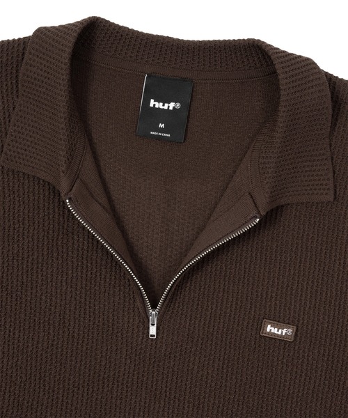 HUF(ハフ)の「AIR FLOW HALF ZIP POLO(ポロシャツ・メンズ・アイボリー/ダークブラウン・S/XL/L/M)」の16枚目の写真