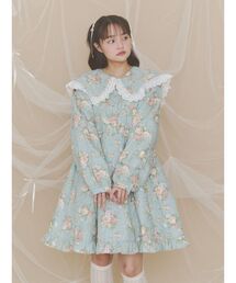 merryjenny 花柄 ミニワンピース 長袖 merry jenny｜メリージェニーのワンピース（花柄・ボタニカル柄）人気