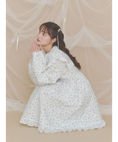 merry jenny(メリージェニー)の「floralキルトミニワンピース(ワンピース・レディース・パープル/オフホワイト/グリーン・FREE)」の5枚目の写真