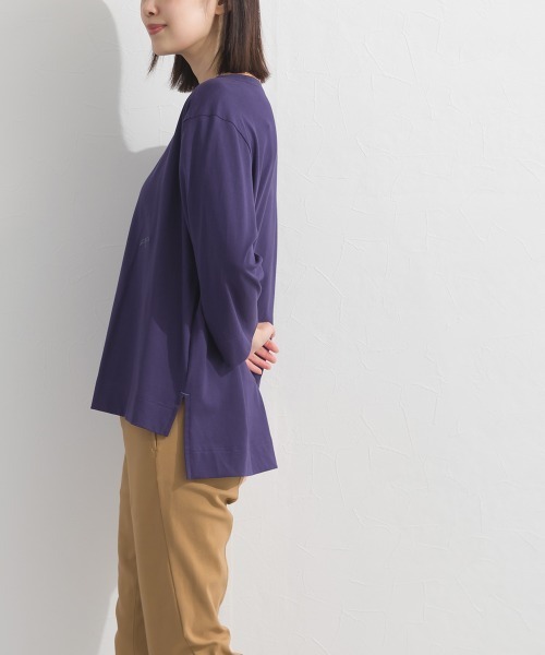 OMNES(オムネス)の「やわらかコットン6分袖刺繍ロンT(Tシャツ/カットソー・レディース・ホワイト/ブラック/パープル/レッド・FREE)」の17枚目の写真
