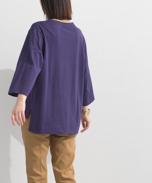 OMNES(オムネス)の「やわらかコットン6分袖刺繍ロンT(Tシャツ/カットソー・レディース・ホワイト/ブラック/パープル/レッド・FREE)」の19枚目の写真