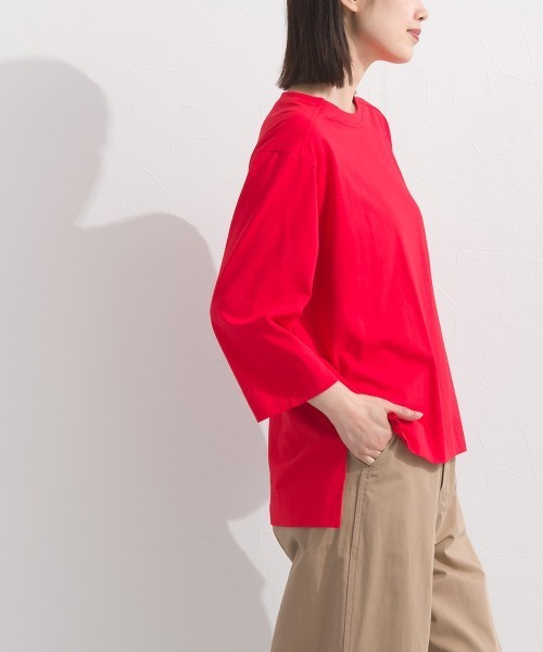 OMNES(オムネス)の「やわらかコットン6分袖刺繍ロンT(Tシャツ/カットソー・レディース・ホワイト/ブラック/パープル/レッド・FREE)」の21枚目の写真