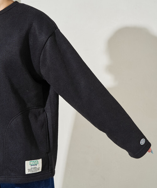 FREAK'S STORE(フリークスストア)の「限定展開 DISCUS ATHLETIC/ディスカスアスレチック インレー 裏シャギー ボンディング 配色 スナップカーディガン(カーディガン/ボレロ・レディース・グレー/ブラック/ブラウン・MEDIUM)」の5枚目の写真