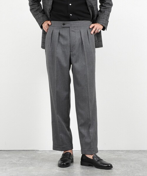 NOLLEY’S(ノーリーズ)の「2タックスラックス サイドアジャスター 26AW(スラックス・メンズ・キナリ/ネイビー/グレー・S/M/L/XL)」の3枚目の写真