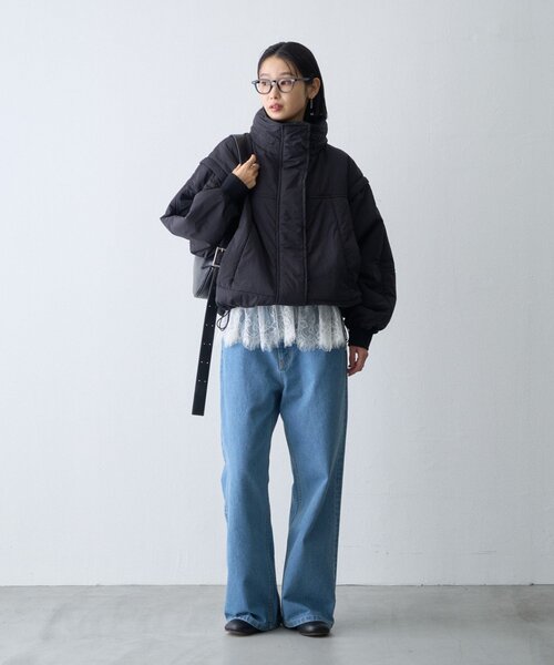 CIAOPANIC TYPY(チャオパニックティピー)の「∴【保温中綿・撥水】袖取り外し可能ショートモンスターパーカー(ブルゾン・レディース・ブラック/ブラウン/カーキ・ONE SIZE)」の12枚目の写真