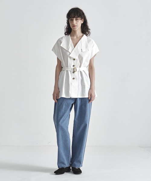 AKIRANAKA(アキラナカ)の「【AKIRANAKA/アキラナカ】Rachele shirt(シャツ/ブラウス・レディース・ホワイト/ブラック・1)」の3枚目の写真