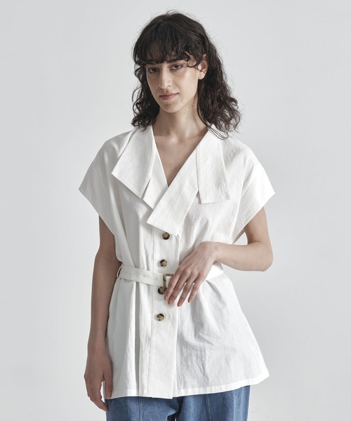 AKIRANAKA(アキラナカ)の「【AKIRANAKA/アキラナカ】Rachele shirt(シャツ/ブラウス・レディース・ホワイト/ブラック・1)」の5枚目の写真