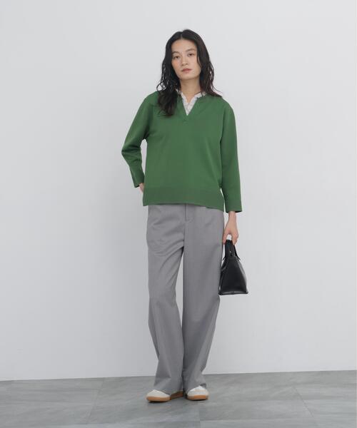 human woman(ヒューマンウーマン)の「◆【名品 / マルチサイズ / ウォッシャブル】シャークスキン強撚バックルパンツ(その他パンツ・レディース・ベージュ系その他3/グレー/ブラウン・MEDIUM/LARGE/SMALL)」の9枚目の写真