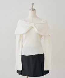 リボンオフショル風ニット
