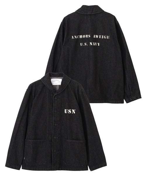 AVIREX(アヴィレックス)の「《NAVAL COLLECTION》M-43 DENIM SHAWL COLLAR JACKET / デニム ショールカラー ジャケット AVIREX / アヴィレックス(デニムジャケット・メンズ・インディゴブルー/ブラック・X-LARGE/LARGE/MEDIUM/XX-LARGE)」の2枚目の写真