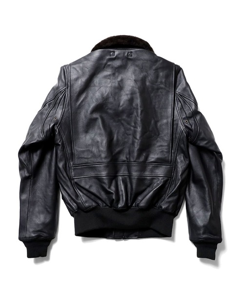 HOUSTON(ヒューストン)の「HOUSTON ヒューストン G-1 LEATHER JACKET G-1 ラムレザー ムートン フライトジャケット 本革 中綿入り(ライダースジャケット・メンズ・ブラック/ブラウン・44/42/40/38)」の10枚目の写真