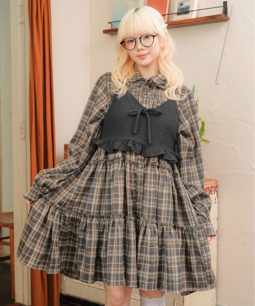 kutir（クティール）の「ぽこぽこフリルビスチェ（その他トップス・レディース・ホワイト/ブラック/ライトブラウン/ブラウン・FREE）」の10枚目の写真