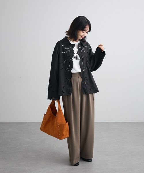 Green　Parks（グリーンパークス）の「アソートロゴTシャツ（Tシャツ/カットソー・レディース・杢グレー/チャコールグレー/オフホワイト/ベージュ・FREE）」の15枚目の写真