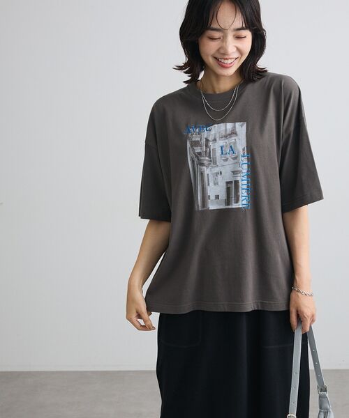 Green　Parks（グリーンパークス）の「アソートロゴTシャツ（Tシャツ/カットソー・レディース・杢グレー/チャコールグレー/オフホワイト/ベージュ・FREE）」の18枚目の写真