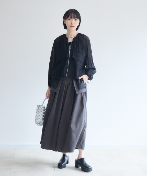 Paradise Picnic(パラダイスピクニック)の「メッシュデザインポケットフレアパンツ(その他パンツ・レディース・チャコールグレー/ブラック/カーキ・FREE)」の15枚目の写真
