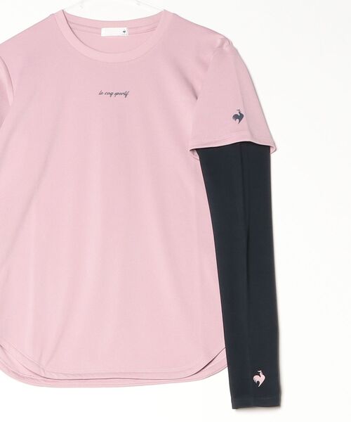 le coq sportif（ルコックスポルティフ）の「ルコックスポルティフ le coq sportif アームカバー付き半袖Tシャツ（Tシャツ/カットソー・レディース・ネイビー/ピンク/ホワイト・M/XL/L）」の5枚目の写真