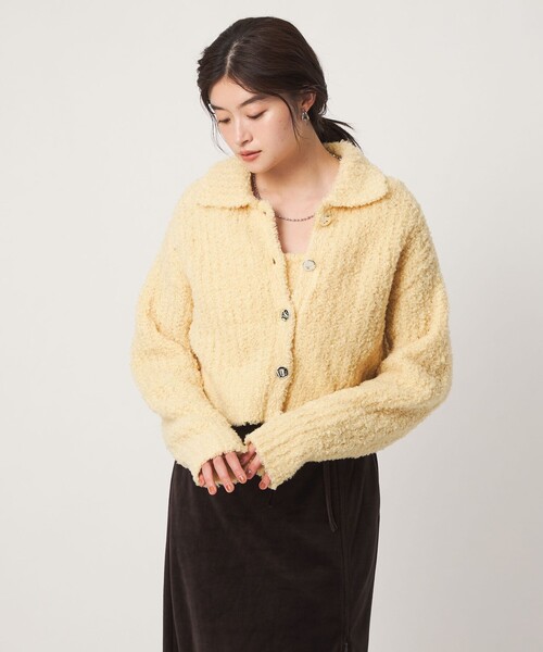green label relaxing(グリーンレーベルリラクシング)の「<GLR_MINE>フェザー ニット カーディガン(カーディガン/ボレロ・レディース・オフホワイト/イエロー・FREE)」の19枚目の写真
