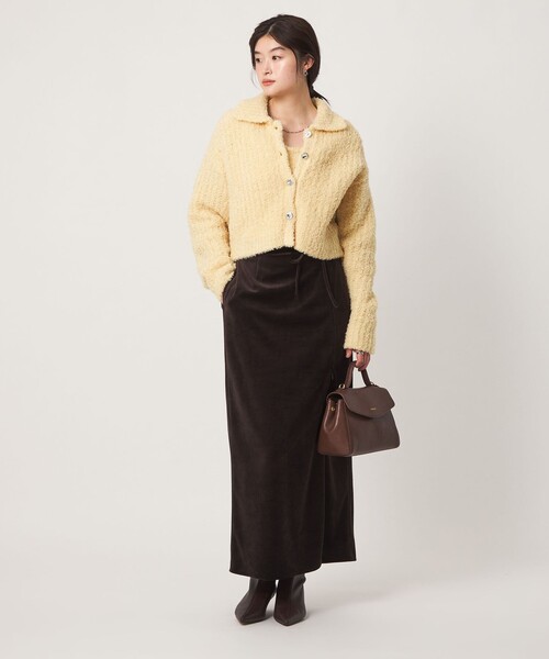green label relaxing(グリーンレーベルリラクシング)の「<GLR_MINE>フェザー ニット カーディガン(カーディガン/ボレロ・レディース・オフホワイト/イエロー・FREE)」の10枚目の写真