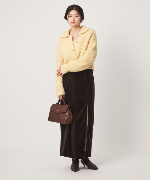 green label relaxing(グリーンレーベルリラクシング)の「<GLR_MINE>フェザー ニット カーディガン(カーディガン/ボレロ・レディース・オフホワイト/イエロー・FREE)」の11枚目の写真