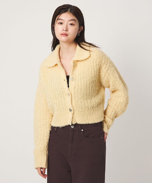 green label relaxing(グリーンレーベルリラクシング)の「<GLR_MINE>フェザー ニット カーディガン(カーディガン/ボレロ・レディース・オフホワイト/イエロー・FREE)」の12枚目の写真