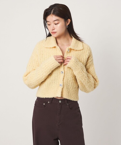 green label relaxing(グリーンレーベルリラクシング)の「<GLR_MINE>フェザー ニット カーディガン(カーディガン/ボレロ・レディース・オフホワイト/イエロー・FREE)」の13枚目の写真