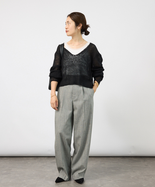 enrica(エンリカ)の「ENRICA エンリカ Airy Sheer Alpaka Vプルオーバー KNIT280(ニット/セーター・レディース・ブラック/パープル/アイボリー・FREE)」の14枚目の写真