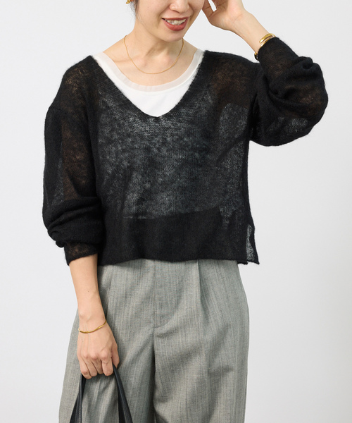 enrica(エンリカ)の「ENRICA エンリカ Airy Sheer Alpaka Vプルオーバー KNIT280(ニット/セーター・レディース・ブラック/パープル/アイボリー・FREE)」の17枚目の写真
