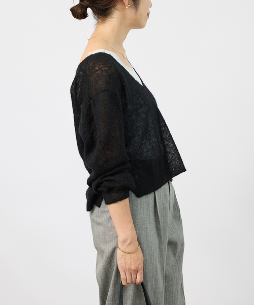 enrica(エンリカ)の「ENRICA エンリカ Airy Sheer Alpaka Vプルオーバー KNIT280(ニット/セーター・レディース・ブラック/パープル/アイボリー・FREE)」の19枚目の写真
