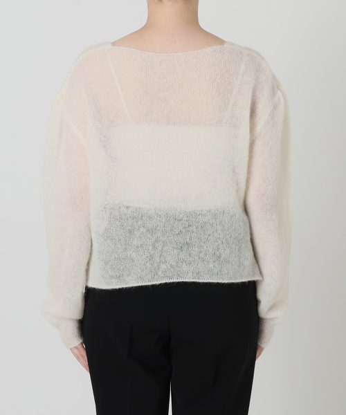enrica(エンリカ)の「ENRICA エンリカ Airy Sheer Alpaka Vプルオーバー KNIT280(ニット/セーター・レディース・ブラック/パープル/アイボリー・FREE)」の4枚目の写真