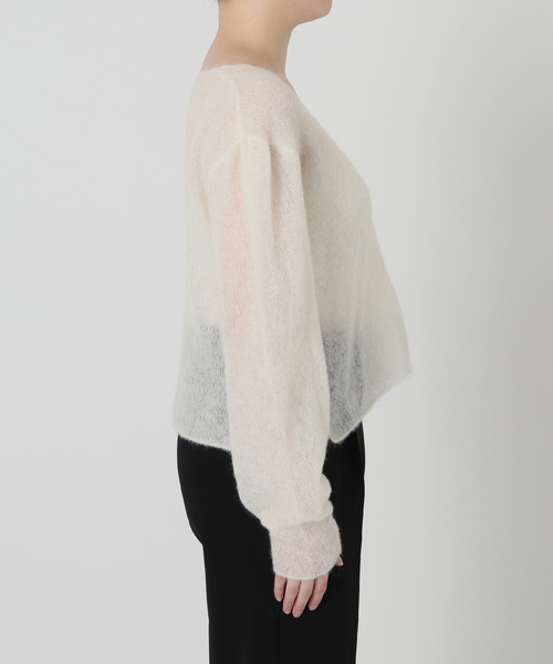 enrica(エンリカ)の「ENRICA エンリカ Airy Sheer Alpaka Vプルオーバー KNIT280(ニット/セーター・レディース・ブラック/パープル/アイボリー・FREE)」の5枚目の写真