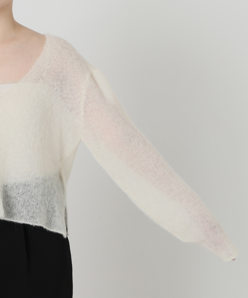 enrica(エンリカ)の「ENRICA エンリカ Airy Sheer Alpaka Vプルオーバー KNIT280(ニット/セーター・レディース・ブラック/パープル/アイボリー・FREE)」の6枚目の写真