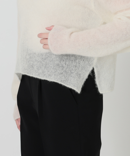 enrica(エンリカ)の「ENRICA エンリカ Airy Sheer Alpaka Vプルオーバー KNIT280(ニット/セーター・レディース・ブラック/パープル/アイボリー・FREE)」の7枚目の写真
